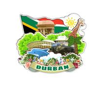 Durban South Africa Wooden Fridge Magnet Cute 3D City Travel Souvenirs Crafts Handmade Refrigerator Stickers Home Whiteboard Decor Collection Gift