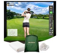 Durbles Golf Simulator Impact Screen, Premium Triple Layer Launch Monitor Projector Screen with HD Visuals, Indoor Practice Screen for Enclosure and Net, Hitting Screen with Grommets & Bungee Cords