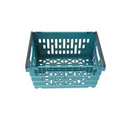 DURBO 20L Supermarket Food Crate, Ventilated Food Grade Basket, Bale Arm Crate for Food Storage and Transportation 400x300x200mm (BLUE)