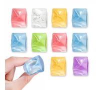 Durdiiy 10 Pcs Ice Cube Squeeze Toys, Clear Mini Squishy Cubes, Fidget Toys for Stress Relief, Multimini Ice Cube Toys, Small Size for Daily Use, Suitable as Gifts or Party Supplies ( Random Color )