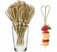 Durdiiy 100 Pcs Bamboo Cocktail Sticks,15cm Cocktail Accessories,Cocktail Picks,Toopthicks for Appetizers, Natural Bamboo Knot Skewers, Mini Food Sticks, Fancy Tooth Picks forDrinks,Fruit