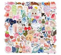 Durdiiy 100PCS DIY Waterproof Watercolor Diary Graffiti Stickers, Cute Aesthetic Stickers, Journal Stickers, Laptops, Notebooks, Scrapbooks, Suitable for Girls, Teens, Adults (Pastel Colors)