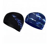 Durdiiy 2Pcs Swimming Caps, Adult Unisex Comfortable hat Non-Slip lining Hat, Shaped Cap, Chlorine Beating Swim Cap Super Stretch No Pull Hair Hats for Long and Short (A)