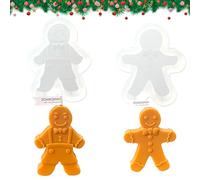 Durdiiy 3D Christmas Gingerbread Man Candle Moulds, 2 pcs Silicone Mould Candle Soap Mould Wax Aromatherapy Mold Epoxy Casting Molds Making Kit for Chocolate Cake Decor Party Gift Craft DIY (A)