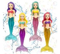 Durdiiy 4Pcs Diving Transparent Mermaids Toys Swimming Pool Sinking Toy Swimming Sinkers for Kids, Underwater Pool Training Toys Diving Games Training Training Toys Gifts for Girls Boys Pool Games