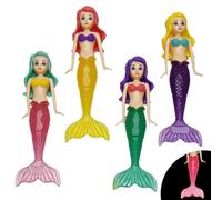 Durdiiy 4Pcs Pool Diving Toy Set 4 Diving Mermaids Glowing at night oys Swimming Pool Sinking Toy Swimming Sinkers for Kids, Water Underwater Pool Training Toys Gifts for Girls Boys Pool Games