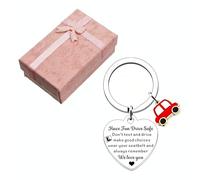 Durdiiy Drive Safe Key Ring Gift Box Passed Driving Test Gift for New Driver, 17th Birthday Gift for Learner Driver, Congratulations Gift for Men Women Daughter Son Husband Dad
