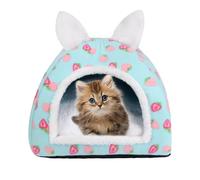 Durdiiy Guinea Pig Bed House, Warm Small Animal Cave Rabbit House Hamster Hideaway with Removable Pad Large Hideout Bedding Winter Sleeping for Pet Bunny,Chinchilla,Hedgehog,Ferre