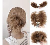 Durdiiy Messy Bun Hair Piece, Adjustable Styles Easy Hair pieces for Women Short Curly Versatile Side Comb Clip With Synthetic Hair Bun Hairpiece Ponytail Hair Extensions Bun Hairpiece (Dark brown)