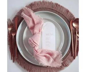 Durdiiy Pack of 6 Pink Cloth Napkins Table Napkin 42 * 42 CM Reusable Napkins for Home Hotel Dinning Wedding Banquet Party Events