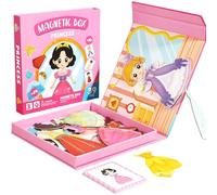Durdiiy Princess Dress-Up Play Set, Magnetic Puzzle for Toddlers Educational Game Toy, 29 pcs Puzzles+10 Demonstration Cards Portable Travel Toys Girls, Fine Motor Skills and Imagination Learning