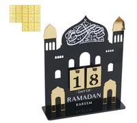 Durdiiy Ramadan Mubarak Advent Calendar, Acrylic Eid Kareem Countdown for Home Office Table Decorations,30 Days Til Eid, Countdown Calendars Decoration for Islamic Muslim Al-Fitr Party Supplies (A)