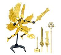 Durdiiy T13 Lucky Action Figures with 4 Weapons Sets Multi-Jointed Movable Dummy 13 Robot Model 3D Printed Mannequin Toys Stop Motion Animation Home Desktop Decorations Gift for Kids Adults Game Lover