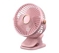 Durdiiy USB Desk Fan, Powerful Portable Clip on Fan with LED Night Light, 5 Speeds 720° Rotation Quiet Personal Detachable Washable 6D Circulation Cooling for Camping Home Office Dorm Bedroom (Pink)