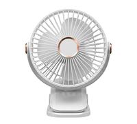 Durdiiy USB Desk Fan, Powerful Portable Clip on Fan with LED Night Light, 5 Speeds 720° Rotation Quiet Personal Detachable Washable 6D Circulation Cooling for Camping Home Office Dorm Bedroom (White)