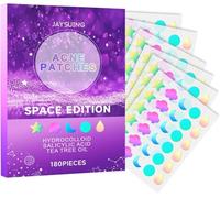 Durdiiy180Pcs Acne Patches, Colorful Hydrocolloid Pimple Patch Star Shape Dots for Spots Round Spot Patches Acne Absorbing Cover Patch Face Dressing Cover for Anti Acne, Spot Treatment Pimple Stickers