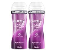Durex 2 in 1 Massage Aloe Vera, 400ml (200ml x 2), Water Based Lube | 2in1 Massage Lube, Water Based Lubricant, Foreplay, Sensual Foreplay, Condom & Toy Compatible, Smooth & Silky, Easy To Clean