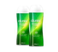 Durex 2 in 1 Massage Lube, Aloe Vera, (Pack of 2, 400ml), Water Based Lube, Soothing Formula, Condom and Toy Compatible