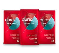 Durex Close Fit Thin Condoms, 36 Pack (3 X 12) - Ultra Sensitive, Enhanced Comfort, Natural Sensation, Premium Latex, Intimate Protection, Safe & Reliable, Discreet Packaging
