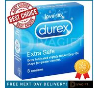 DUREX CONDOMS EXTRA SAFE LUBRICATED THICK LATEX CONDOM CLOSE FIT SAFE SEX NEW