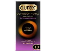 Durex Extra Lubricated Total Connection - Ultra Fine Plus Latex Free Condom with Body Feel Technology that Better Transmits Body Heat, 10 XL Extra Lubricated Condoms