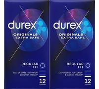 Durex Extra Safe and Lubricated Thick Latex Condoms x 24 ( 2 Boxes of 12)