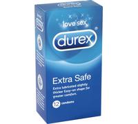 Durex Extra Safe Condoms Transparent Teat Ended & Extra Lubricated Pack Of 12