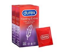 Durex Feeling Extra - 10 Men's Condoms Fine and Extra Lubricated