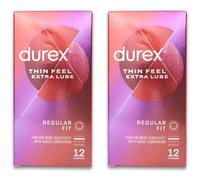 Durex Intimate Feel Thin Condoms 12 Pack | Extra Lubricated | Thin X 2