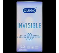 Durex Invisible Condoms - Condoms Extra Thin for Intense Sensation During lovemaking (Extra Lubricated, 10 Condoms)