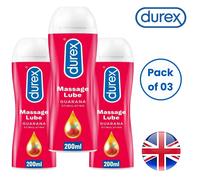 Durex Massage Lube Guarana Stimulating Personal Lubricant 200ml Pack of 3