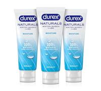 Durex Naturals Moisture, 300ml (100ml x 3), Water Based Lube, Non Sticky | Gentle On Skin, Water Based Lubricant, Non Greasy, Condom & Toy Compatible, Ease Vaginal Dryness, 100% Natural Ingredients