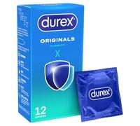 Durex Originals Close Fit, 12 Condoms, Regular Fit, Silicone Lubricated | Easy On Shape, Teat Ended, Regular Thickness, Close Fit, Pre Lubricated with Silicone Lube, Natural Latex
