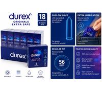 Durex Originals Extra Safe Condoms 18 Pack Regular Fit 56mm Extra Lube