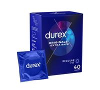 Durex Originals Extra Safe Condoms, Regular Fit, 40 Pack, Easy On Shap