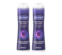 Durex Perfect Glide 100ml (50ml x 2), Silicone-Based Lube, Long Lasting | Silicone Based Lube, Long Lasting Fornula, Good for Anal, Silky Smooth, Doesn’t Dry Out Quickly