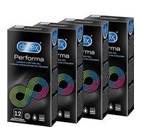 Durex Performa Condoms - Nude Extending Condoms with 5% Benzocaine Gel for Longer Lasting Sex Pleasure - 48 Pack (4 x 12 Pieces)