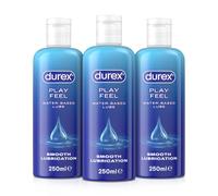 Durex Play Feel, 750ml (150ml x 3), Water-Based Lube, Non-Staining | Durex Lubricant, Water Based Lube, pH firiendly, Non Sticky, Non Staining, Smooth Texture, Condom & Toy Compatible