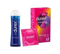 Durex Pleasure Me, 12 Condoms, Play Feel Water Based Lube 100ml