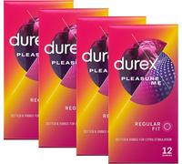 Durex Pleasure Me 12 Pack Condoms Ribbed and Dotted Latex 4 Boxes (48 Condoms)
