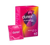 Durex Pleasure Me 40 Condoms Dotted and Ribbed Regular Fit With Extra