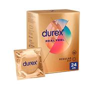 Durex Real Feel Condoms, Skin Feeling with Skin, Latex Free, 24 Condoms