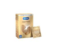 Durex Real Feel Polyisoprene Condoms - Latex-free, Skin-on-Skin Sensation, Easy-On 56mm, 18 Pack