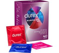 Durex Surprise Me Mix Variety Assortment Pack, 40 Condoms, Dotted, Ribbed, Thin, Extra Safe (Packaging May Vary)