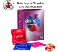 Durex Surprise Me Mixed Condoms Thin Thick Ribbed Dotted Condoms Pack of 40