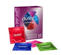 Durex Surprise Mix Assorted Condoms, with Pads and Ribs and Thin, 40 Condoms