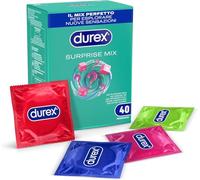 Durex Surprise Mix Assorted Condoms, with Pads and Ribs and Thin, 40 Condoms