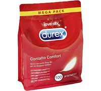 Durex Thin Feel, 100 Condoms (20s x 5), Silicone Lubricated | Thinner for More Sensitivity, Pre Lubricated with Silicone Lube, Easy On, Teat Ended, Durex Condoms, Thin Feel