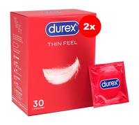 Durex Thin Feel 60 Condoms Ultra Thin Natural Sensation (2 Pack)