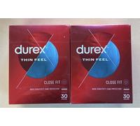 Durex Thin Feel Condoms, Regular Fit, 20s, Secure, Natural Latex, with Silicone Lube, Easy On Shape, More Sensitivity
